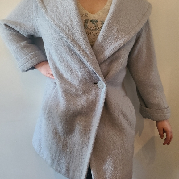 Jaeger Light Blue Wool Coat Vintage - Picture 4 of 10